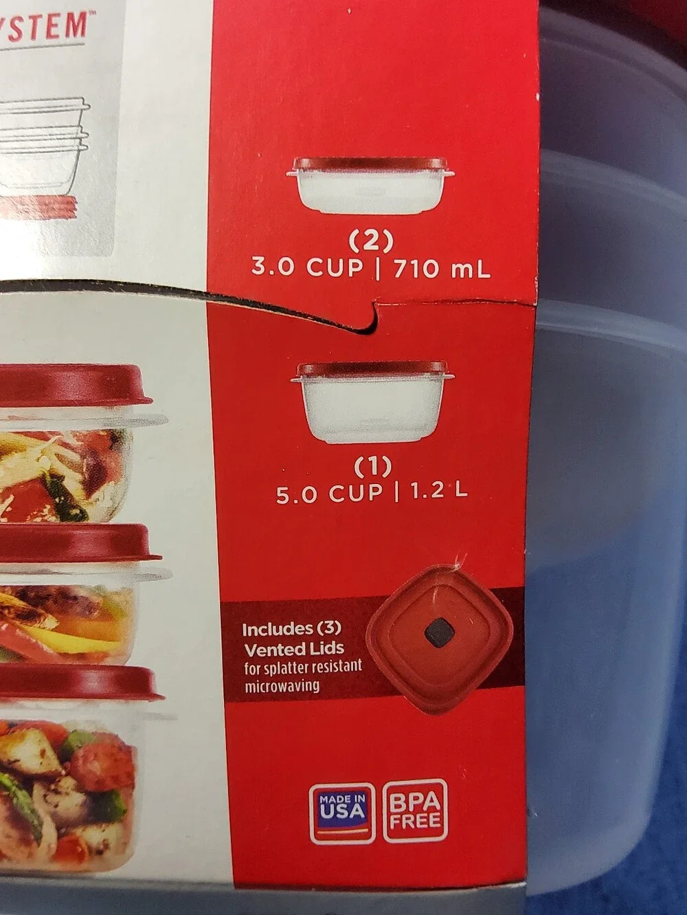 NEW Rubbermaid Easy Find Lids 6 Piece Vented Lids 2x 3 Cup 1x 5 Cup